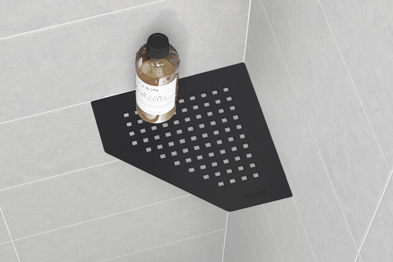 Schluter - SHELF-E - Étagère de coin pentagonale modèle Pure - alum. ivoire ||SES2D7TSI - Ceramed