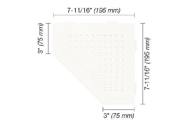 Schluter - SHELF-E - Étagère de coin pentagonale modèle Square - alum. blanc mat ||SES2D3MBW - Ceramed