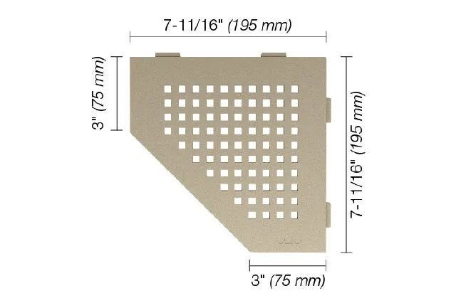 Schluter - SHELF-E - Étagère de coin pentagonale modèle Square - alum. crème ||SES2D3TSC - Ceramed