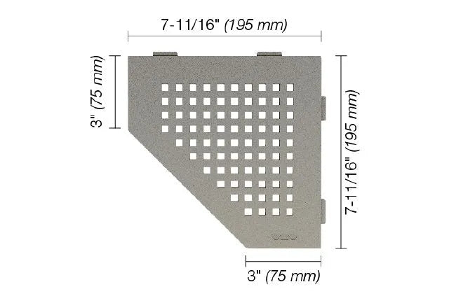 Schluter - SHELF-E - Étagère de coin pentagonale modèle Square - alum. gris pierre ||SES2D3TSSG - Ceramed