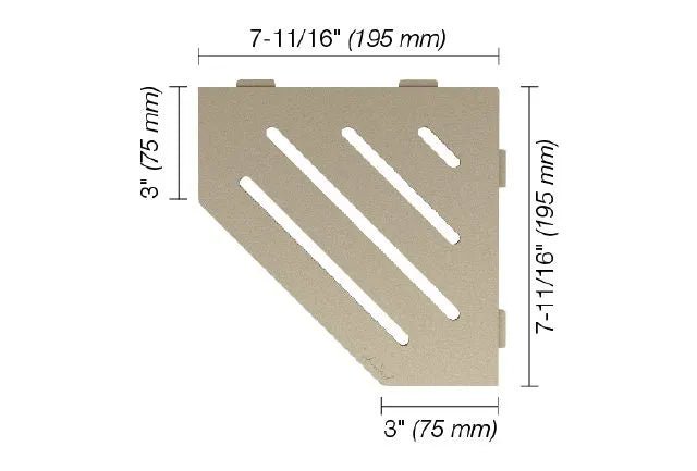 Schluter - SHELF-E - Étagère de coin pentagonale modèle Wave - alum. crème ||SES2D10TSC - Ceramed