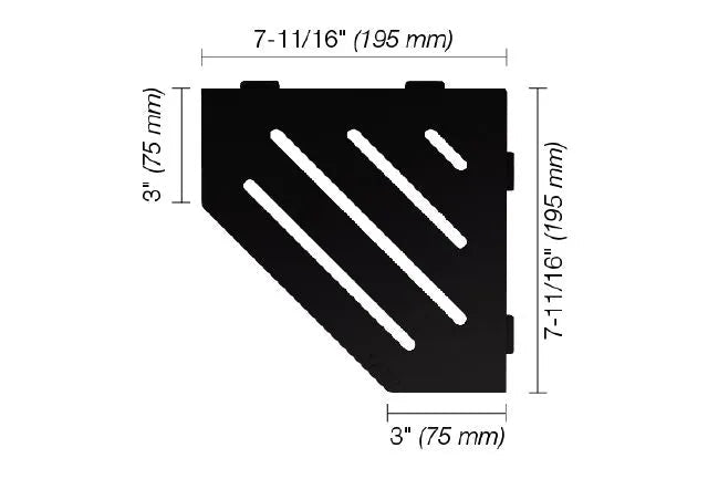 Schluter - SHELF-E - Étagère de coin pentagonale modèle Wave - alum. noir mat ||SES2D10MGS - Ceramed
