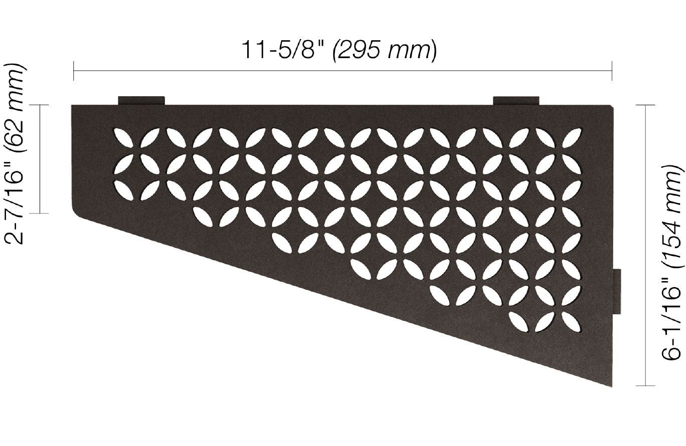 Schluter - SHELF-E Étagère de coin quadrilatérale modèle Floral aluminium anthracite foncé