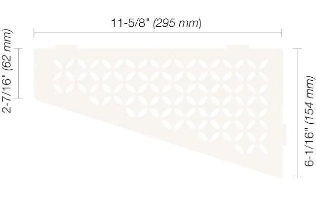 Schluter - SHELF-E - Étagère de coin quadrilatérale modèle Floral - alum. blanc mat ||SES3D5MBW - Ceramed