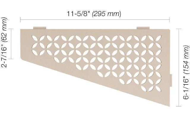 Schluter - SHELF-E - Étagère de coin quadrilatérale modèle Floral - alum. crème ||SES3D5TSC - Ceramed