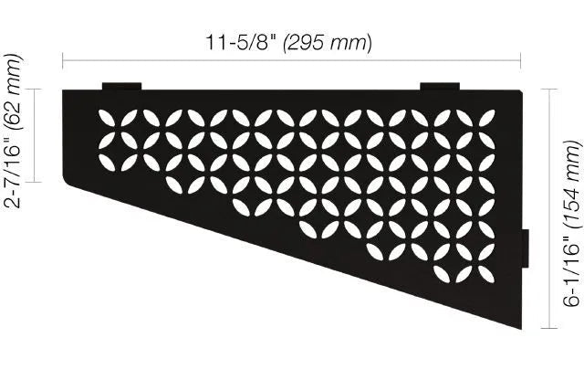 Schluter - SHELF-E - Étagère de coin quadrilatérale modèle Floral - alum. noir mat ||SES3D5MGS - Ceramed
