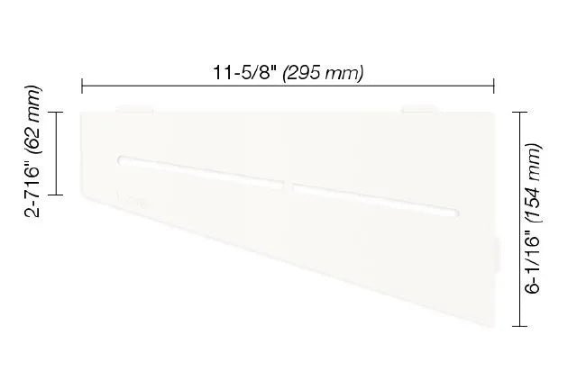 Schluter - SHELF-E - Étagère de coin quadrilatérale modèle Pure - alum. blanc mat ||SES3D7MBW - Ceramed