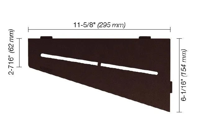 Schluter - SHELF-E - Étagère de coin quadrilatérale modèle Pure - alum. bronze ||SES3D7TSOB - Ceramed