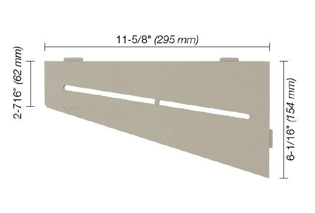 Schluter - SHELF-E - Étagère de coin quadrilatérale modèle Pure - alum. grège ||SES3D7TSBG - Ceramed