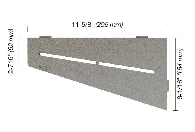 Schluter - SHELF-E - Étagère de coin quadrilatérale modèle Pure - alum. gris pierre ||SES3D7TSSG - Ceramed