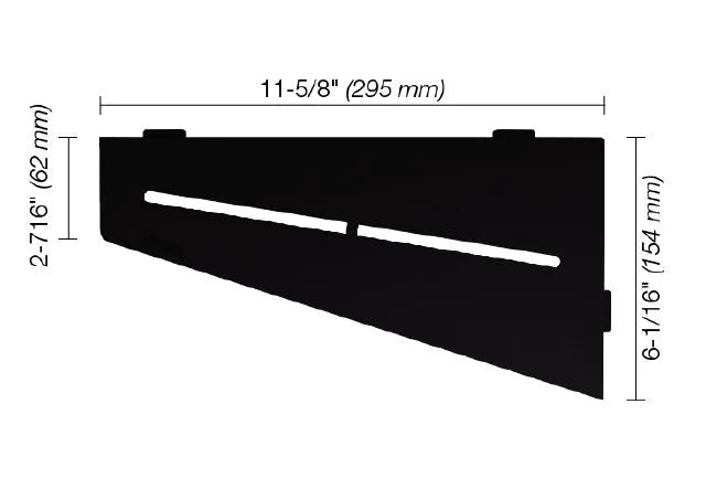 Schluter - SHELF-E - Étagère de coin quadrilatérale modèle Pure - alum. noir mat ||SES3D7MGS - Ceramed