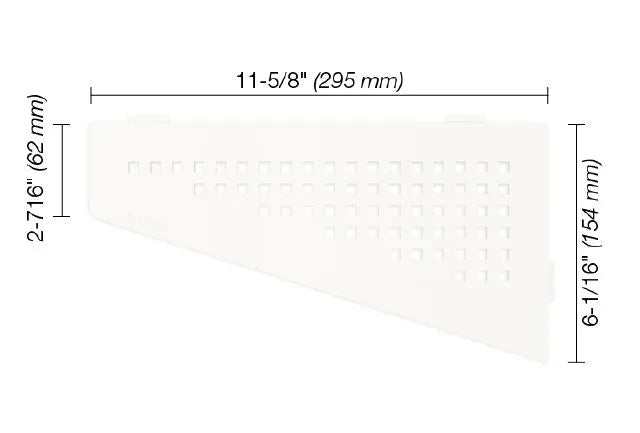 Schluter - SHELF-E - Étagère de coin quadrilatérale modèle Square - alum. blanc mat ||SES3D3MBW - Ceramed