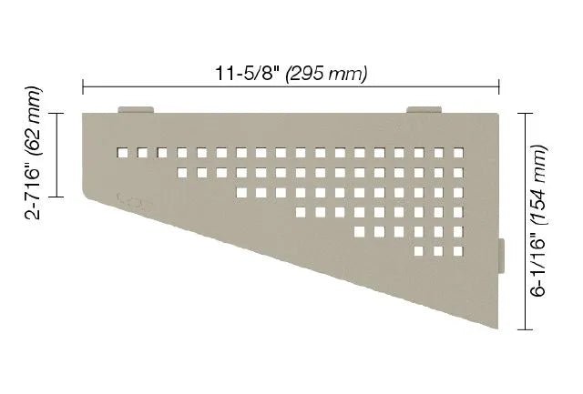 Schluter - SHELF-E - Étagère de coin quadrilatérale modèle Square - alum. grège ||SES3D3TSBG - Ceramed