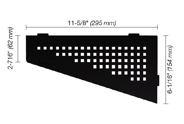 Schluter - SHELF-E - Étagère de coin quadrilatérale modèle Square - alum. noir mat ||SES3D3MGS - Ceramed