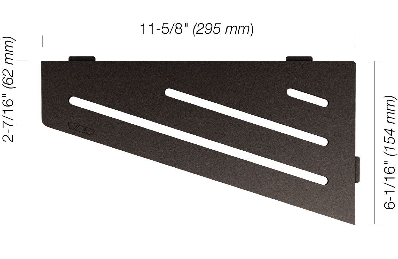 Schluter - SHELF-E Étagère de coin quadrilatérale modèle Wave aluminium anthracite foncé