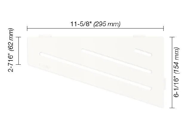 Schluter - SHELF-E - Étagère de coin quadrilatérale modèle Wave - alum. blanc mat ||SES3D10MBW - Ceramed