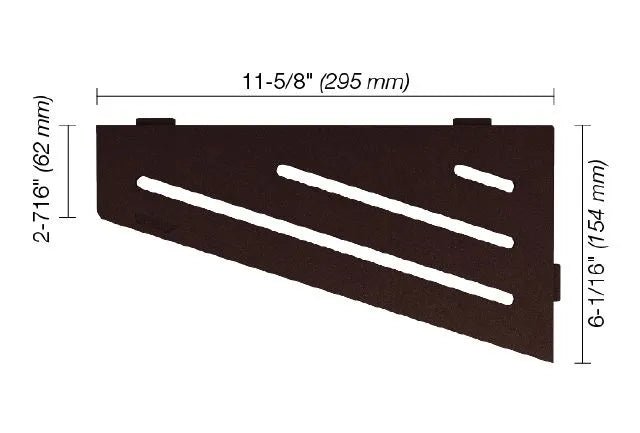 Schluter - SHELF-E - Étagère de coin quadrilatérale modèle Wave - alum. bronze ||SES3D10TSOB - Ceramed