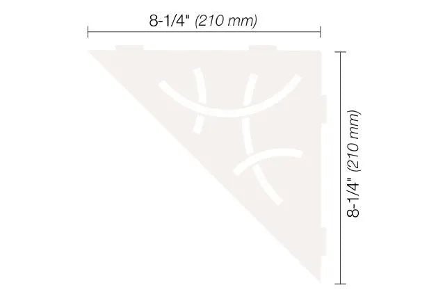 Schluter - SHELF-E - Étagère de coin triangulaire modèle Curve - alum. blanc mat ||SES1D6MBW - Ceramed