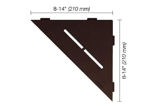 Schluter - SHELF-E - Étagère de coin triangulaire modèle Pure - alum. bronze ||SES1D7TSOB - Ceramed