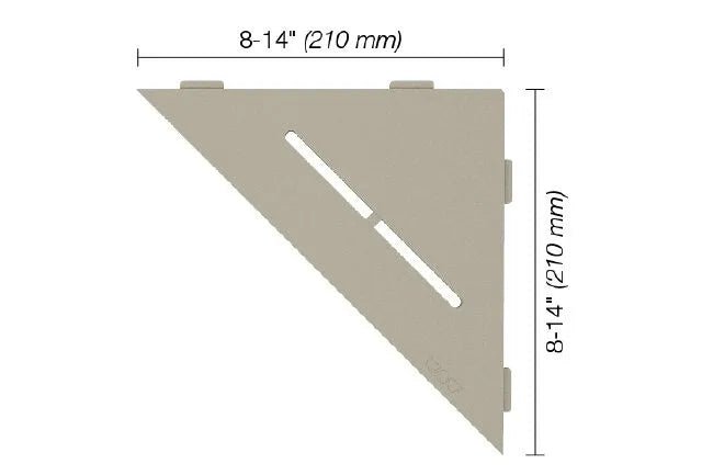 Schluter - SHELF-E - Étagère de coin triangulaire modèle Pure - alum. grège ||SES1D7TSBG - Ceramed