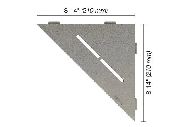 Schluter - SHELF-E - Étagère de coin triangulaire modèle Pure - alum. gris pierre ||SES1D7TSSG - Ceramed