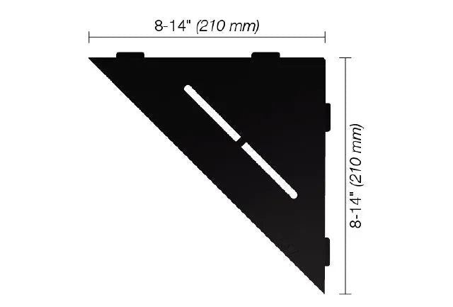 Schluter - SHELF-E - Étagère de coin triangulaire modèle Pure - alum. noir mat ||SES1D7MGS - Ceramed