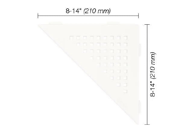 Schluter - SHELF-E - Étagère de coin triangulaire modèle Square - alum. blanc mat ||SES1D3MBW - Ceramed