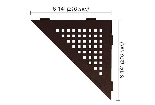 Schluter - SHELF-E - Étagère de coin triangulaire modèle Square - alum. bronze ||SES1D3TSOB - Ceramed