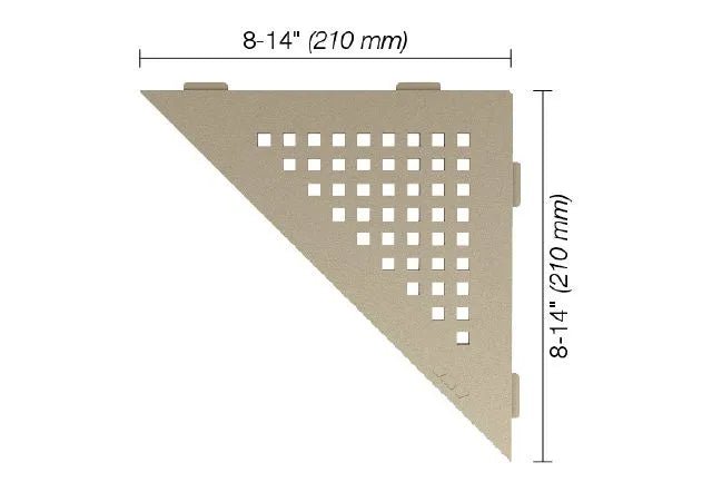 Schluter - SHELF-E - Étagère de coin triangulaire modèle Square - alum. crème ||SES1D3TSC - Ceramed