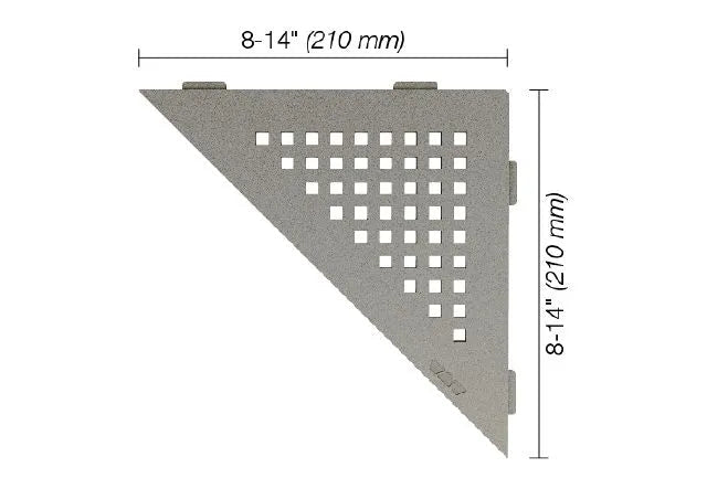 Schluter - SHELF-E - Étagère de coin triangulaire modèle Square - alum. gris pierre ||SES1D3TSSG - Ceramed