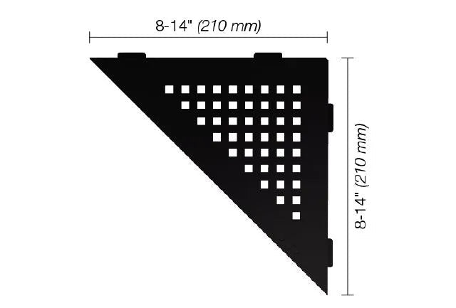 Schluter - SHELF-E - Étagère de coin triangulaire modèle Square - alum. noir mat ||SES1D3MGS - Ceramed