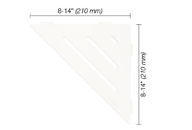 Schluter - SHELF-E - Étagère de coin triangulaire modèle Wave - alum. blanc mat ||SES1D10MBW - Ceramed