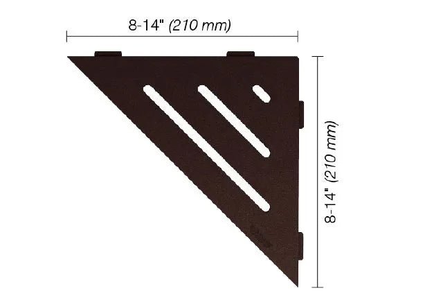 Schluter - SHELF-E - Étagère de coin triangulaire modèle Wave - alum. bronze ||SES1D10TSOB - Ceramed