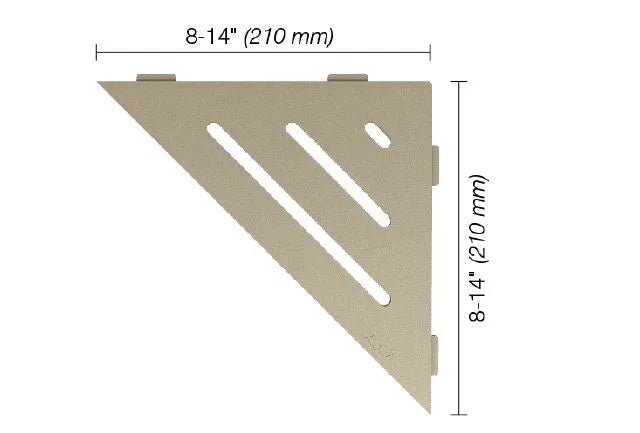 Schluter - SHELF-E - Étagère de coin triangulaire modèle Wave - alum. crème ||SES1D10TSC - Ceramed