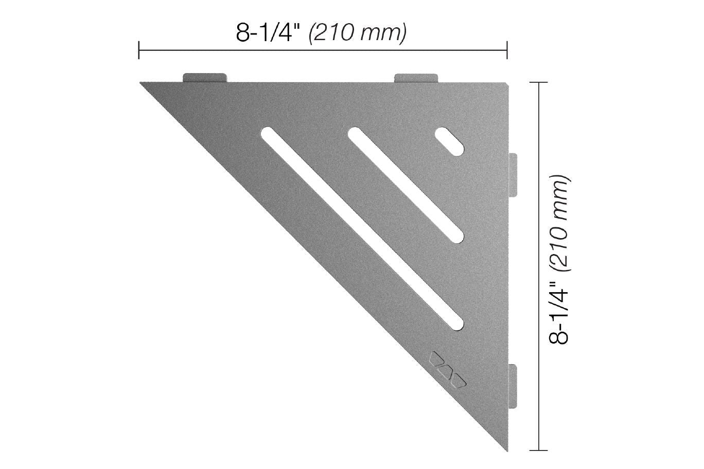 Schluter - SHELF-E Étagère de coin triangulaire modèle Wave aluminium étain