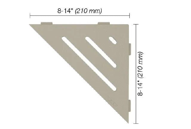 Schluter - SHELF-E - Étagère de coin triangulaire modèle Wave - alum. grège ||SES1D10TSBG - Ceramed
