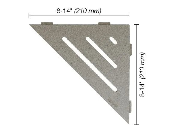 Schluter - SHELF-E - Étagère de coin triangulaire modèle Wave - alum. gris pierre ||SES1D10TSSG - Ceramed