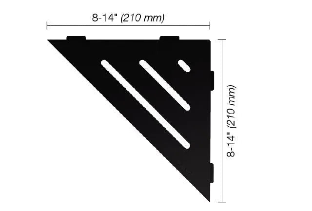 Schluter - SHELF-E - Étagère de coin triangulaire modèle Wave - alum. noir mat ||SES1D10MGS - Ceramed