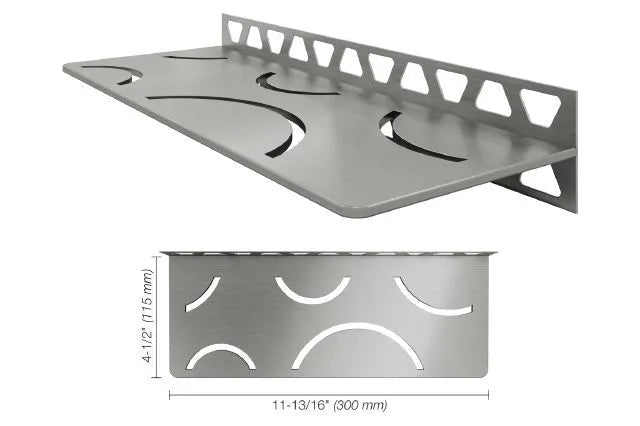 Schluter - SHELF-E - Étagère murale rectangulaire modèle Curve - acier inoxydable (V2) brossé ||SWS1D6EB - Ceramed