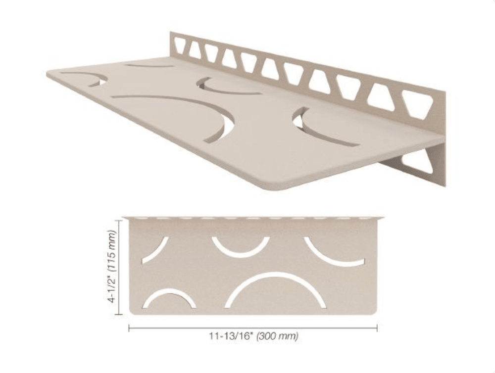 Schluter - SHELF-W - Étagère murale rectangulaire modèle Curve - alum. crème ||SWS1D6TSC - Ceramed