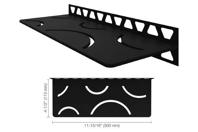 Schluter - SHELF-W - Étagère murale rectangulaire modèle Curve - alum. noir mat ||SWS1D6MGS - Ceramed
