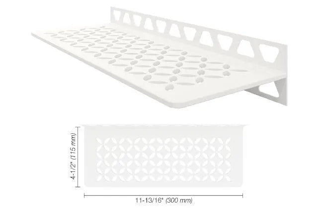 Schluter - SHELF-W - Étagère murale rectangulaire modèle Floral - alum. blanc mat ||SWS1D5MBW - Ceramed