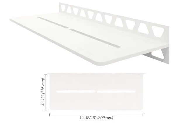 Schluter - SHELF-W - Étagère murale rectangulaire modèle Pure - alum. blanc mat ||SWS1D7MBW - Ceramed