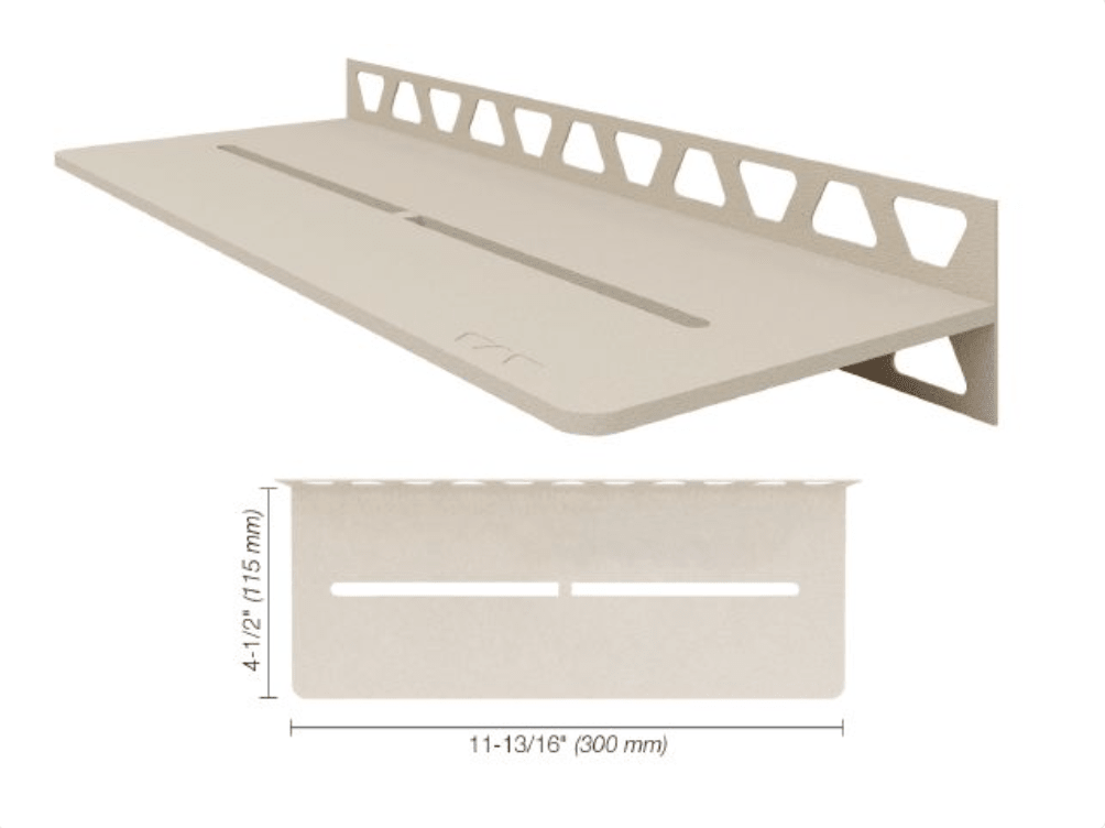 Schluter - SHELF-W - Étagère murale rectangulaire modèle Pure - alum. creme ||SWS1D7TSC - Ceramed