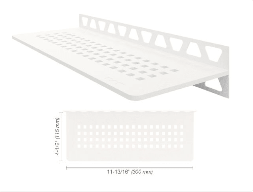 Schluter - SHELF-W - Étagère murale rectangulaire modèle Square - alum. blanc mat ||SWS1D3MBW - Ceramed