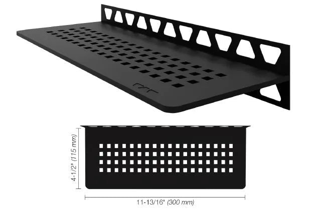 Schluter - SHELF-W - Étagère murale rectangulaire modèle Square - alum. noir mat ||SWS1D3MGS - Ceramed