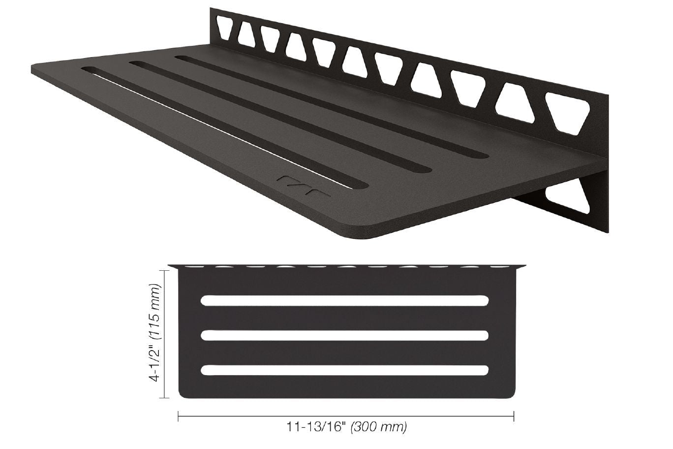 Schluter - SHELF-W Étagère murale rectangulaire modèle Wave aluminium anthracite foncé