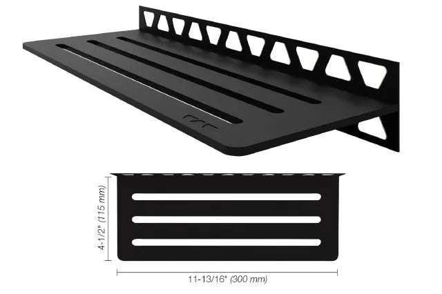 Schluter - SHELF-W - Étagère murale rectangulaire modèle Wave - alum. noir mat ||SWS1D10MGS - Ceramed