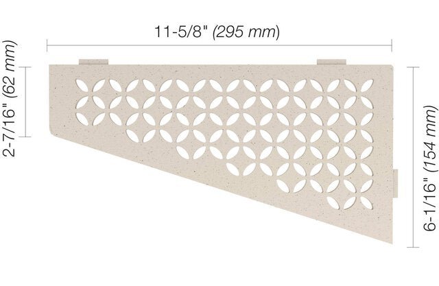 Schluter Systems - Étagère Quadrilat Coin Floral Ivoire ||SES3D5TSI