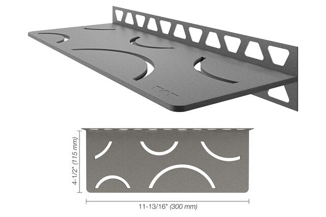 Schluter Systems - Étagère rectangulaire Mur Curve Etain ||SWS1D6TSG